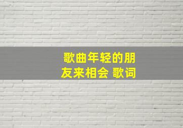 歌曲年轻的朋友来相会 歌词